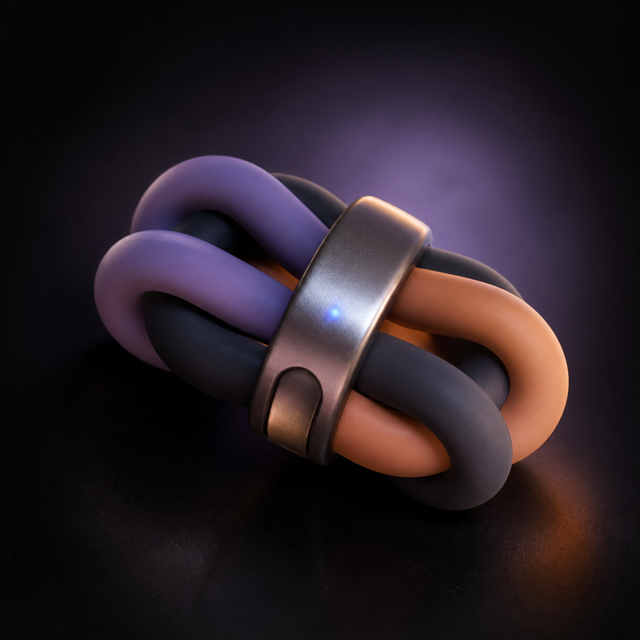 A generated image of a soft silicone and metal fidget object
